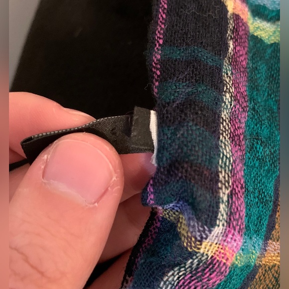 Talbots - Multicolour Plaid Woven Scarf With Fringe - Picture 3 of 4
